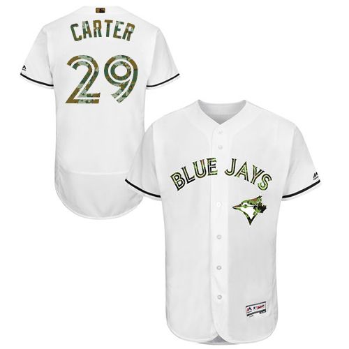 Blue Jays #29 Joe Carter White Flexbase Authentic Collection Memorial Day Stitched MLB Jersey